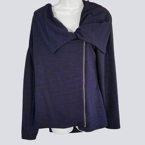 Apt. 9 Purple French Terry Zip Front Sweatshirt Top XL